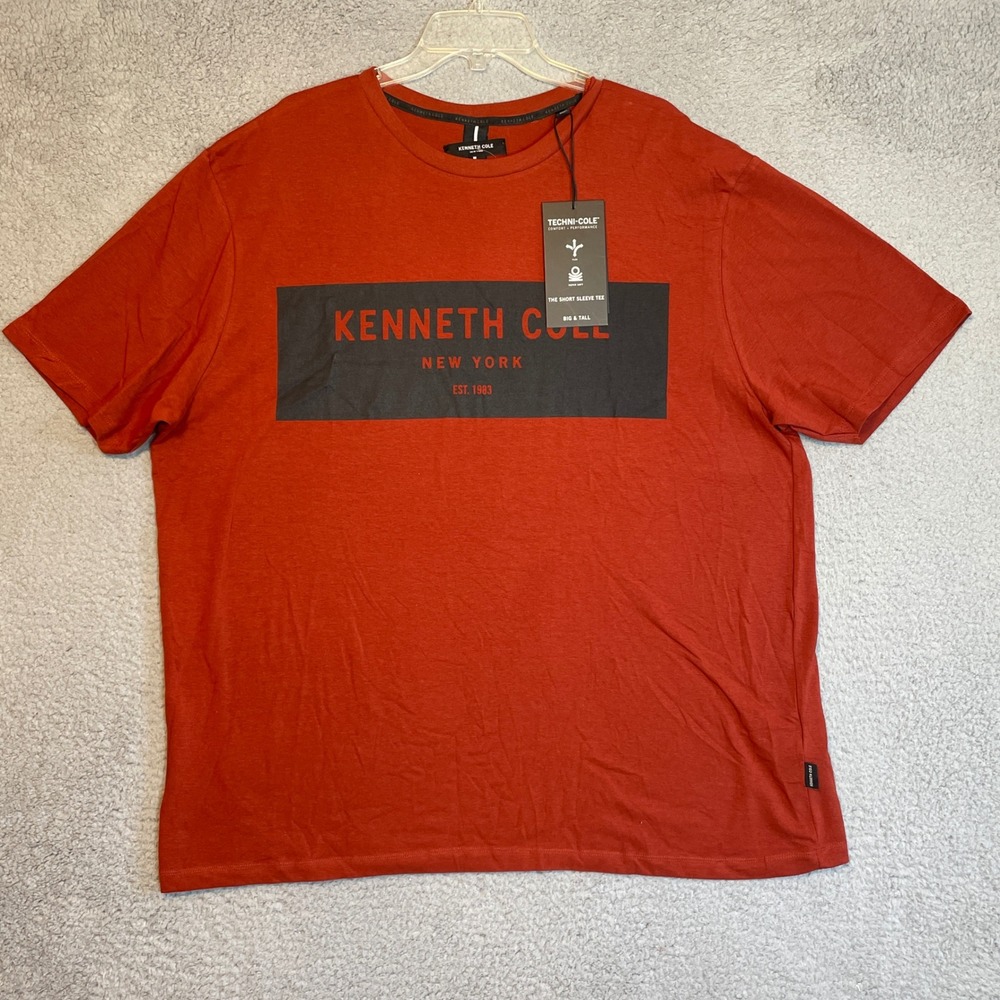 Kenneth Cole New York Big & Tall Red Graphic Tee T Shirt 2XL
